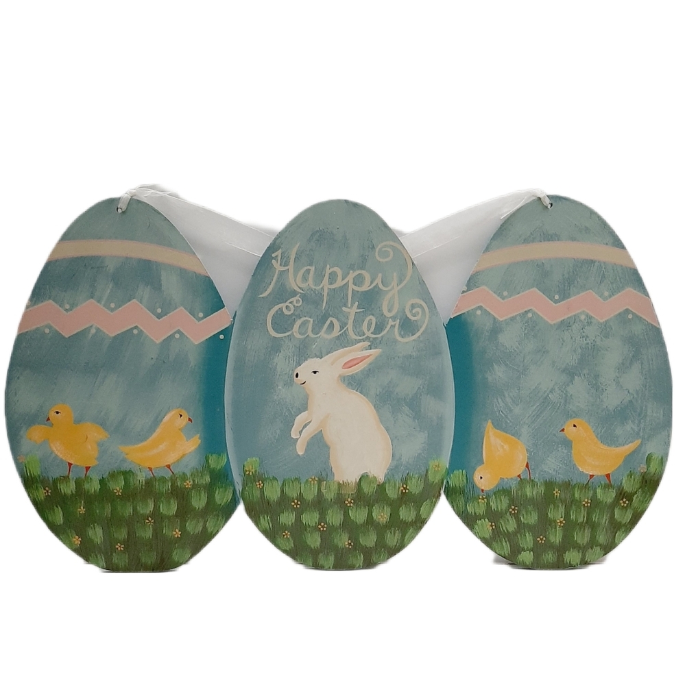 🍒 Large Easter Themed Wooden Sign Decor - Wall Art Design by Judy Johnson